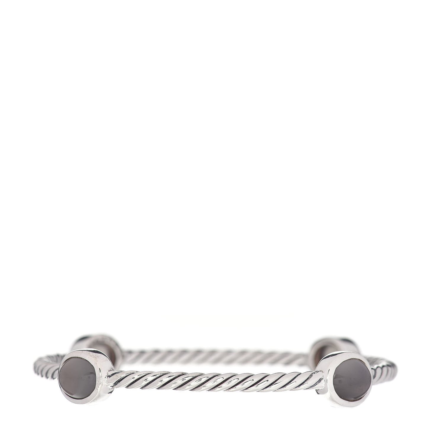 Sterling Silver Moonstone 3mm 4 Station Bangle Bracelet