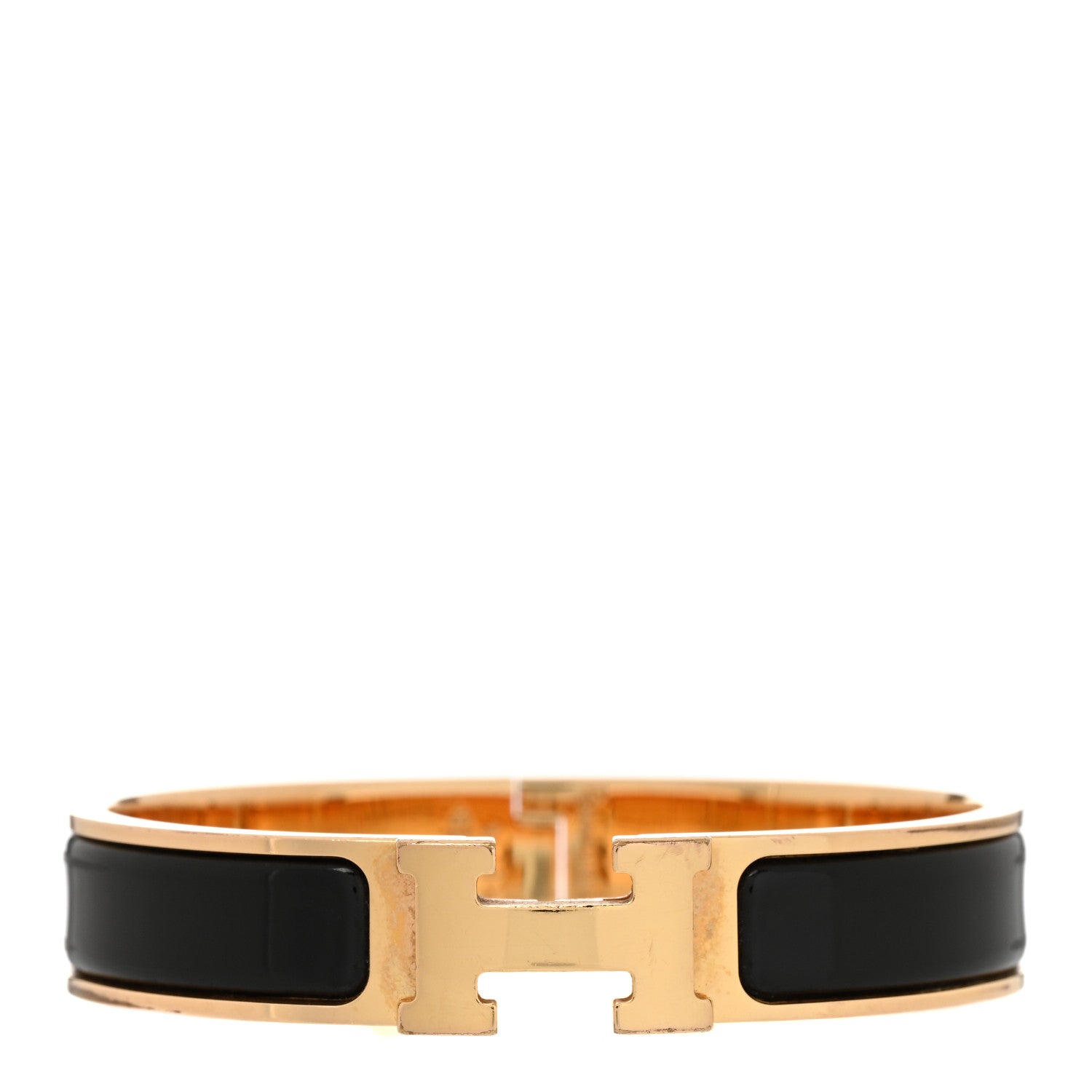 Hermes Enamel Narrow Clic Clac H Bracelet PM Black 1 of 5