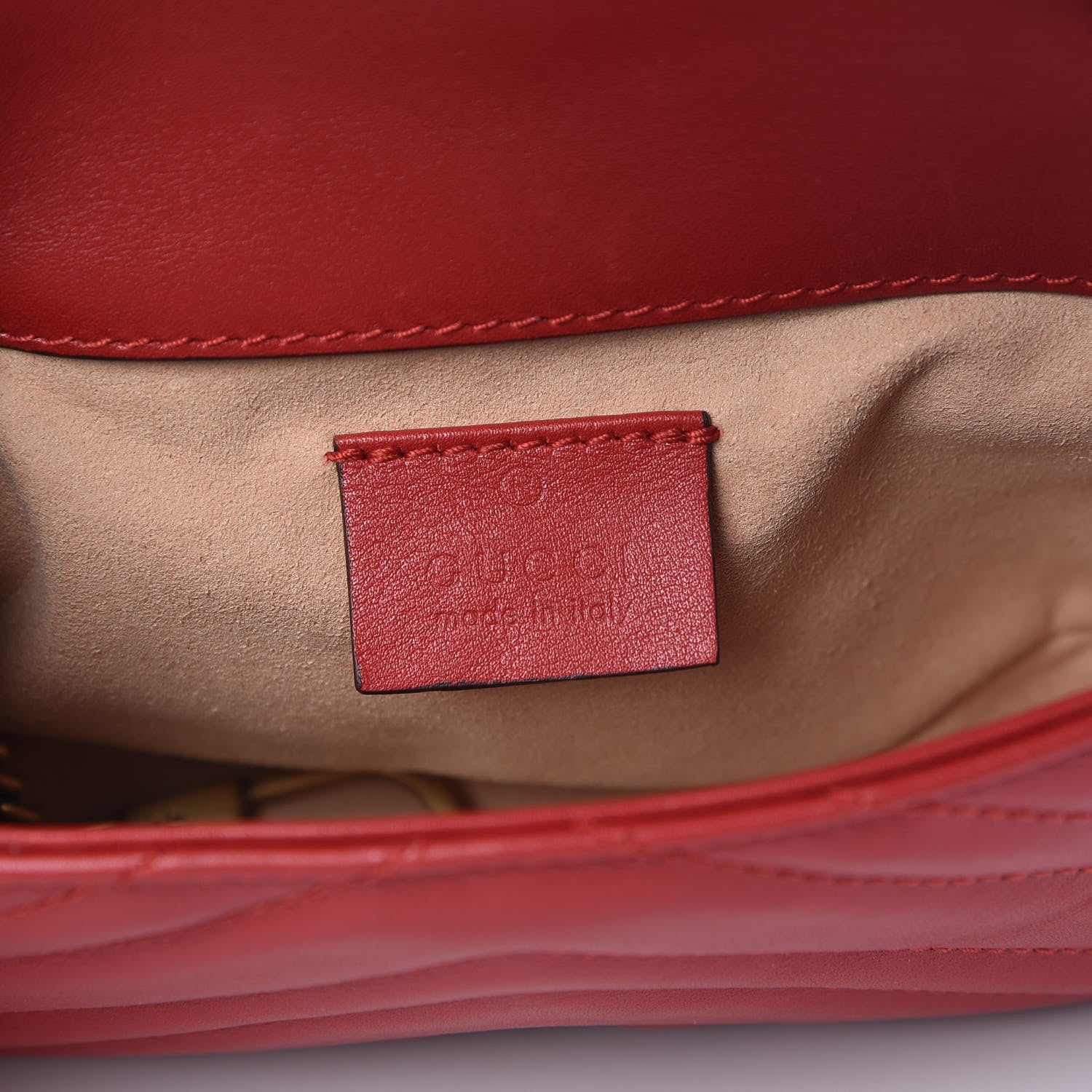Gucci Calfskin Matelasse Super Mini GG Marmont Shoulder Bag Hibiscus Red 5 of 8