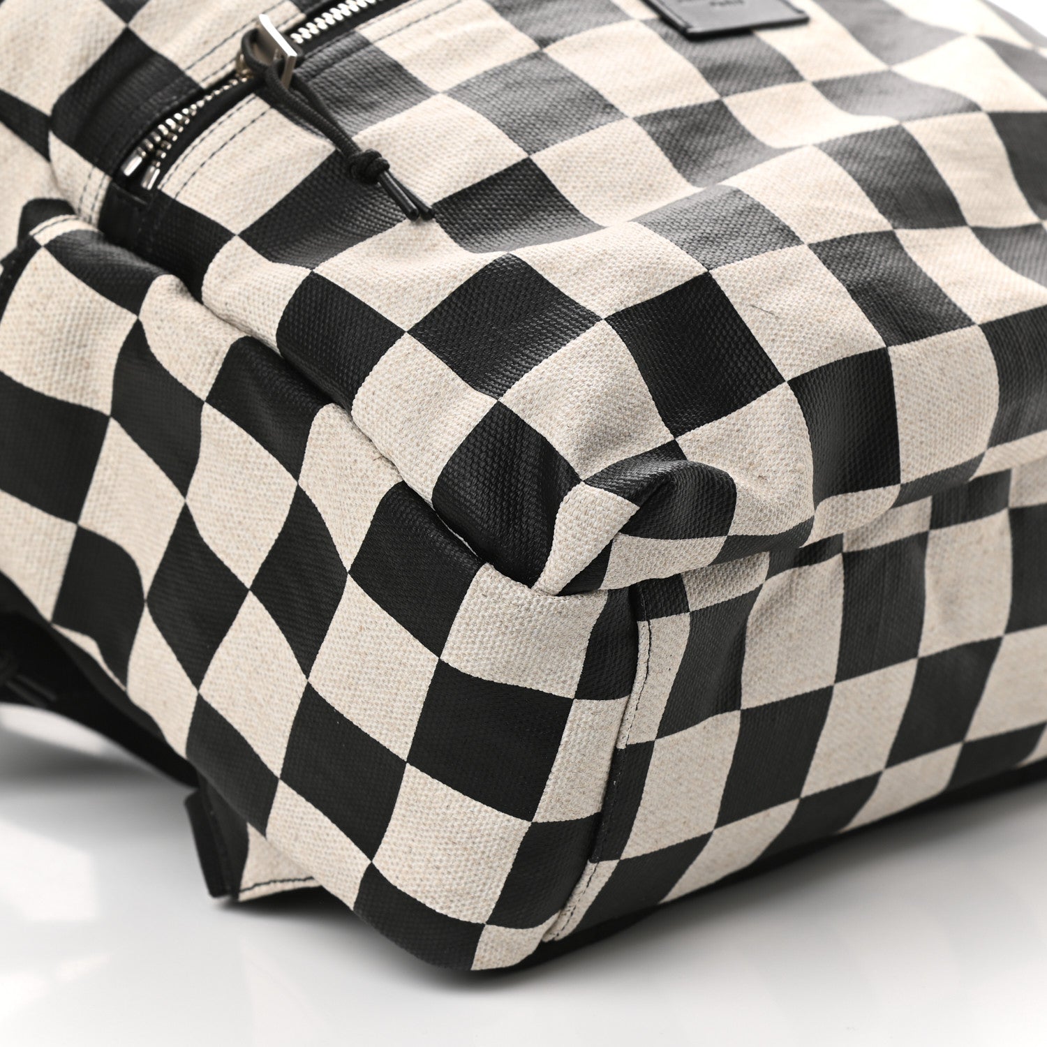 Saint Laurent Calfskin Checked Print Nuxx Backpack Black White 8 of 9