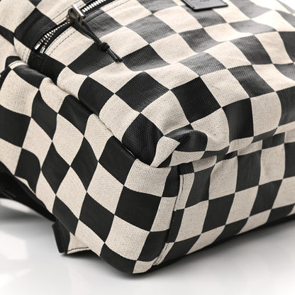 Saint Laurent Calfskin Checked Print Nuxx Backpack Black White 8 of 9