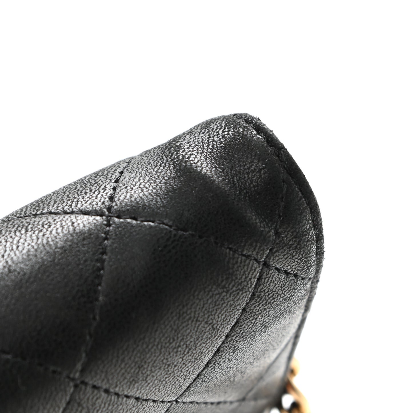 Lambskin Quilted Wallet On Chain WOC Black