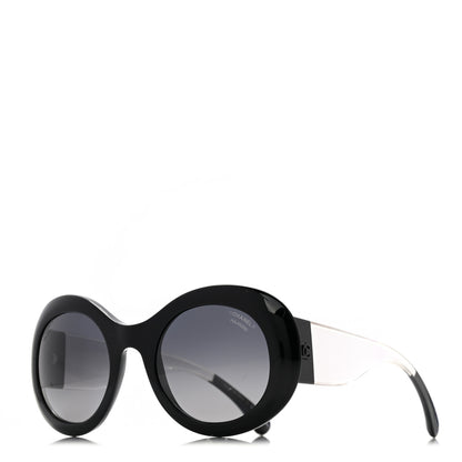 Chanel Signature Oval Polarized Sunglasses 5265 Black 1 of 8