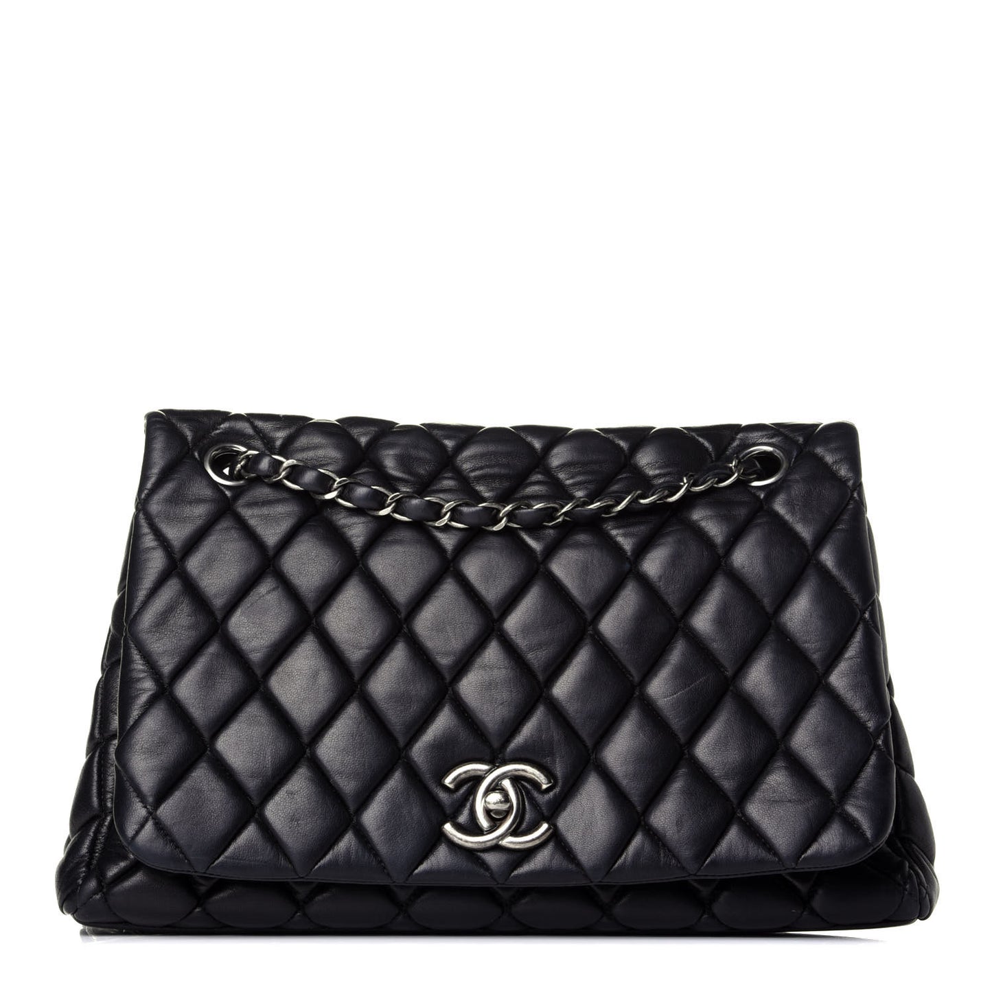 Lambskin Large New Bubble Flap Black