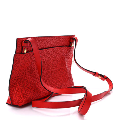 Loewe Calfskin Embossed Mini Repeat T Crossbody Bag Red 4 of 9