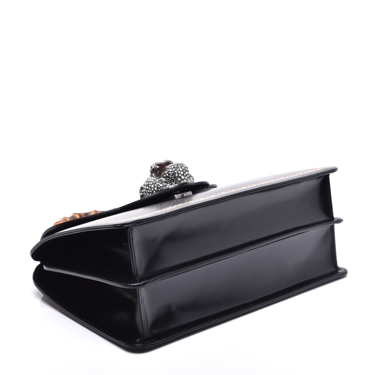 Gucci Calfskin Bamboo Medium Thiara Top Handle Bag Black 4 of 11