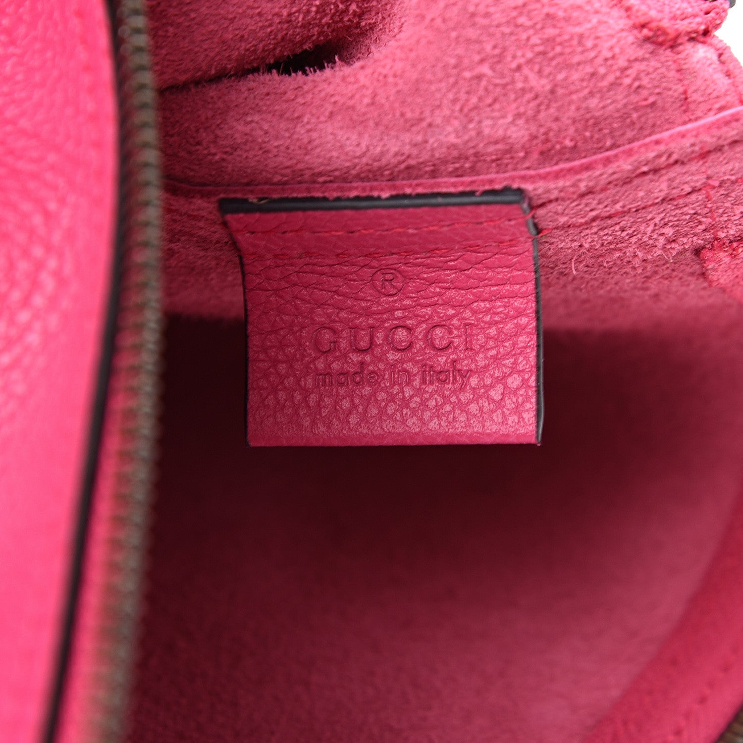 Gucci Pebbled Calfskin Medium Logo Portfolio Clutch Box Pink Green 5 of 6