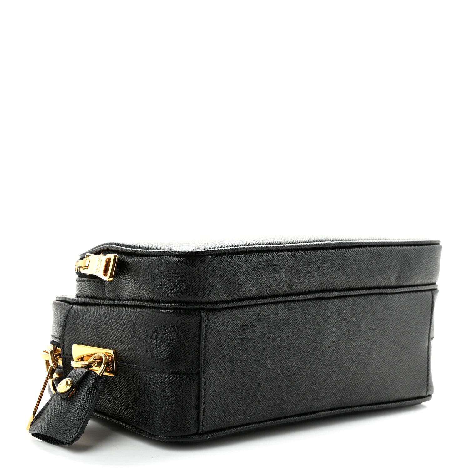 Prada Saffiano Lux Double Zip Crossbody Bag Black 4 of 11