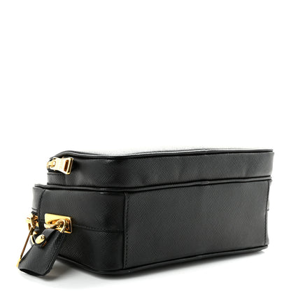 Prada Saffiano Lux Double Zip Crossbody Bag Black 4 of 11