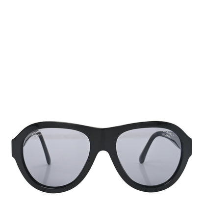 Chanel Acetate Strass Pilot Sunglasses 5467-B Black 2 of 7