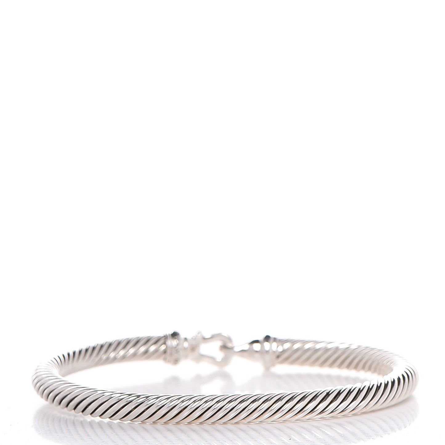 Sterling Silver Diamond 5mm Cable Buckle Bracelet