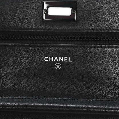 Chanel Sheepskin Chevron Reissue Wallet On Chain WOC So Black 6 of 9