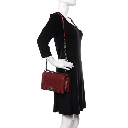Chanel Caviar Quilted Medium Boy Flap Red 2 of 14