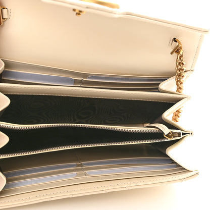 Gucci Calfskin Matelasse GG Marmont Chain Wallet Mystic White 5 of 11
