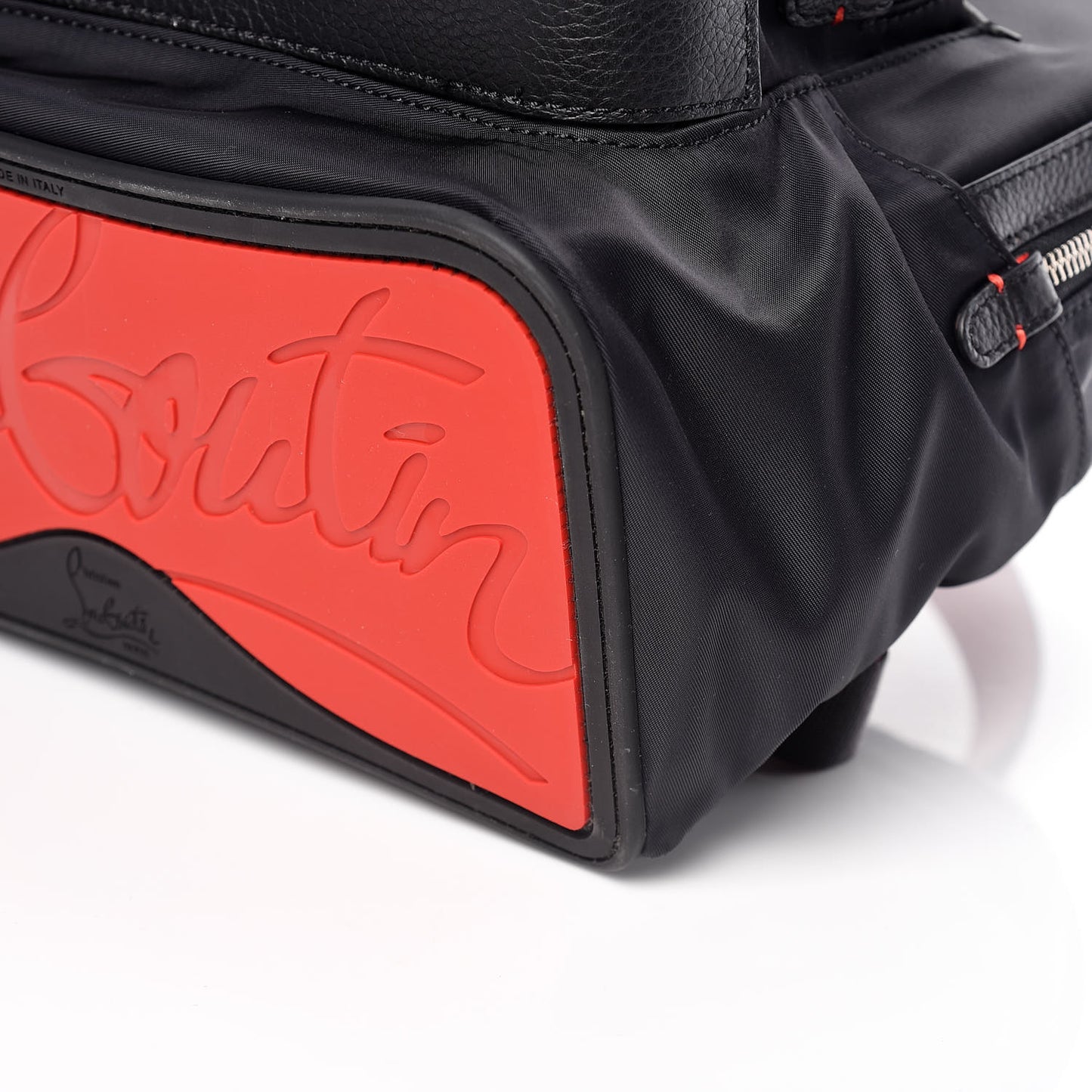 Nylon Calfskin Love Small Backloubi Backpack Black