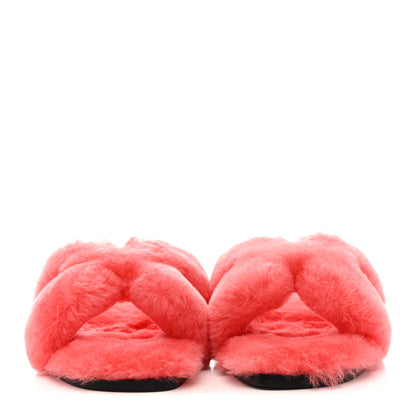 Hermes Woolskin Oran Sandals 38 Rose Du Desert 3 of 8