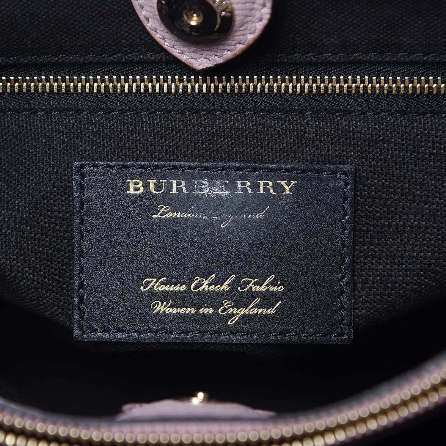 Burberry Derby Calfskin House Check Medium Banner Tote Pale Orchid 7 of 12