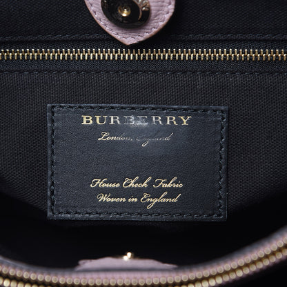 Burberry Derby Calfskin House Check Medium Banner Tote Pale Orchid 7 of 12