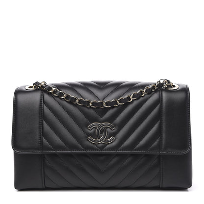 Chanel Calfskin Quilted Medium Daily Chevron Flap Black 1 of 11