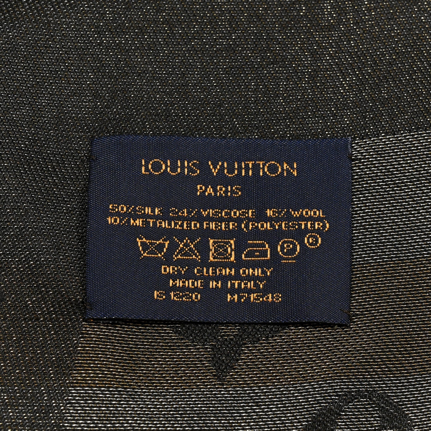 Silk Lurex Wool So Shine Monogram Shawl Black