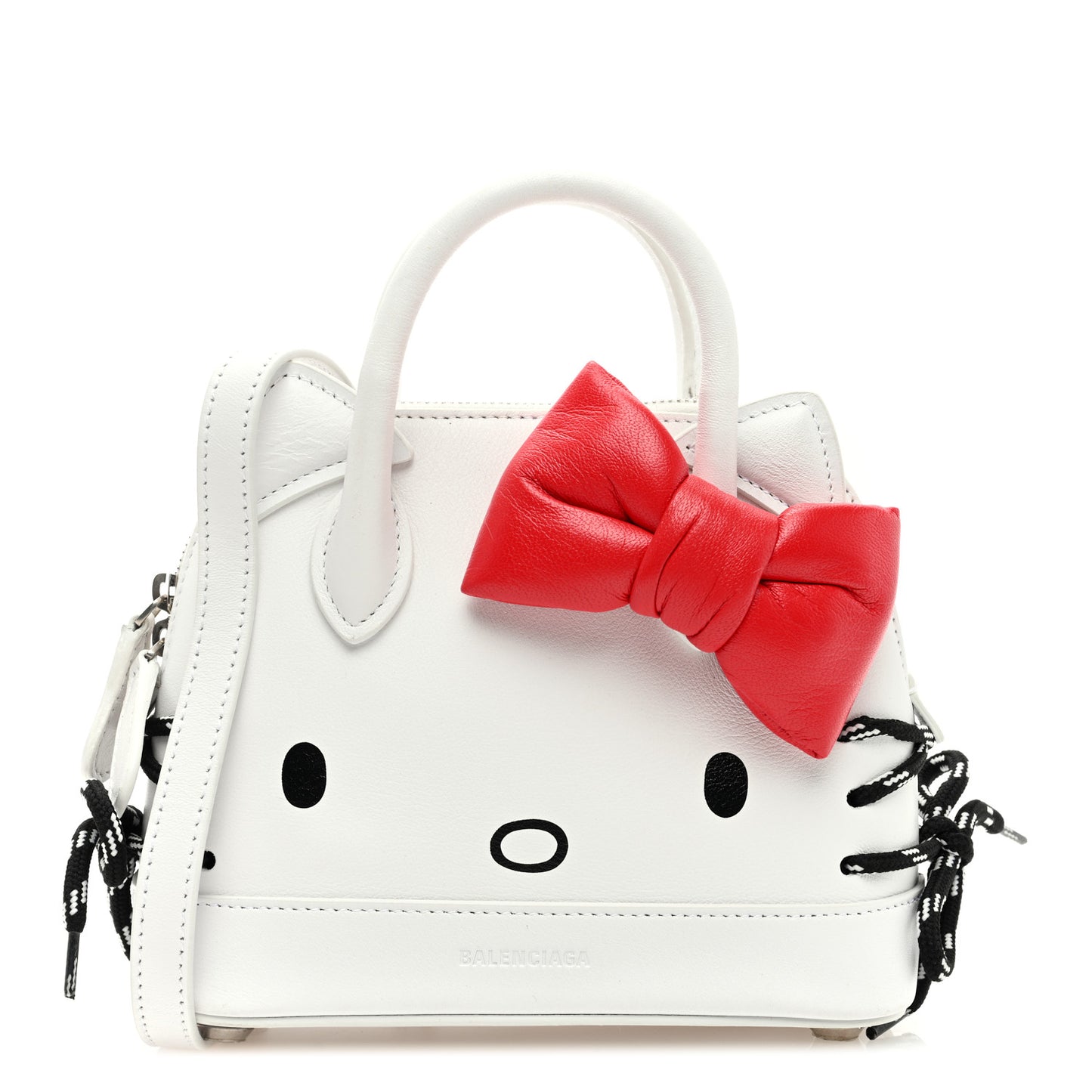 Calfskin Hello Kitty XXS Ville Top Handle Bag White