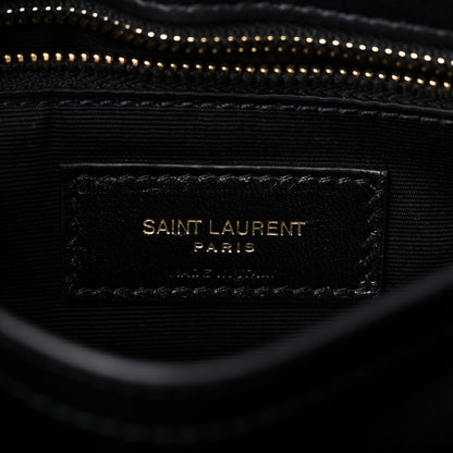 Saint Laurent Denim Y Quilted Monogram Toy Loulou Crossbody Bag Grey 6 of 10