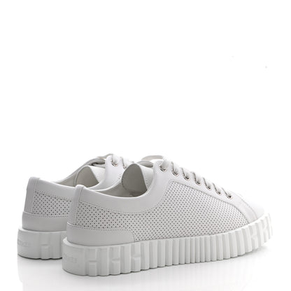 Hermes Perforated Calfskin Cross Sneakers 37 White 4 of 8