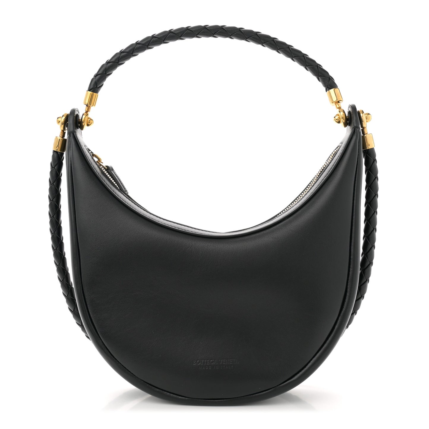 Smooth Calfskin Hula Hoop Shoulder Bag Black