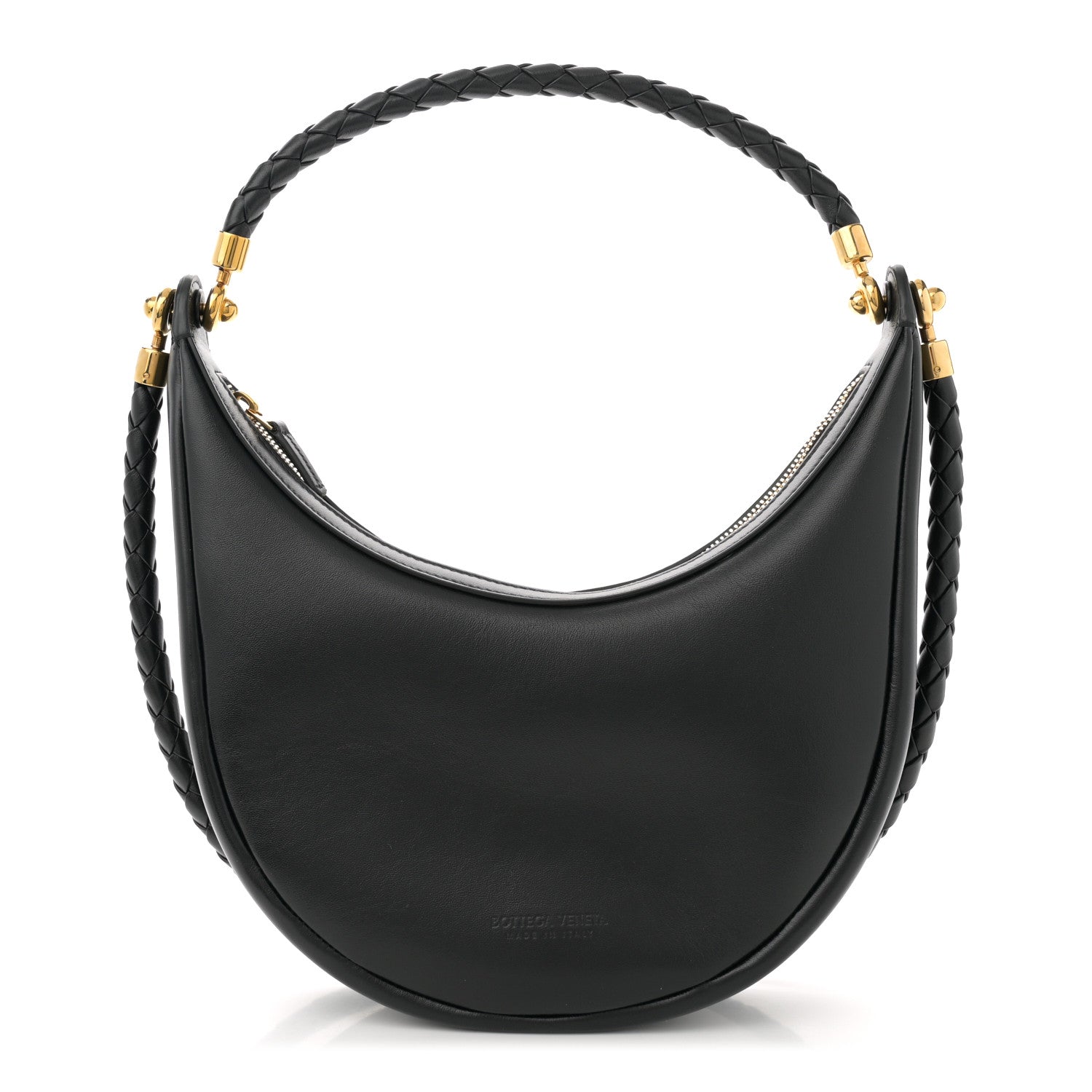 Bottega Veneta Smooth Calfskin Hula Hoop Shoulder Bag Black 1 of 11