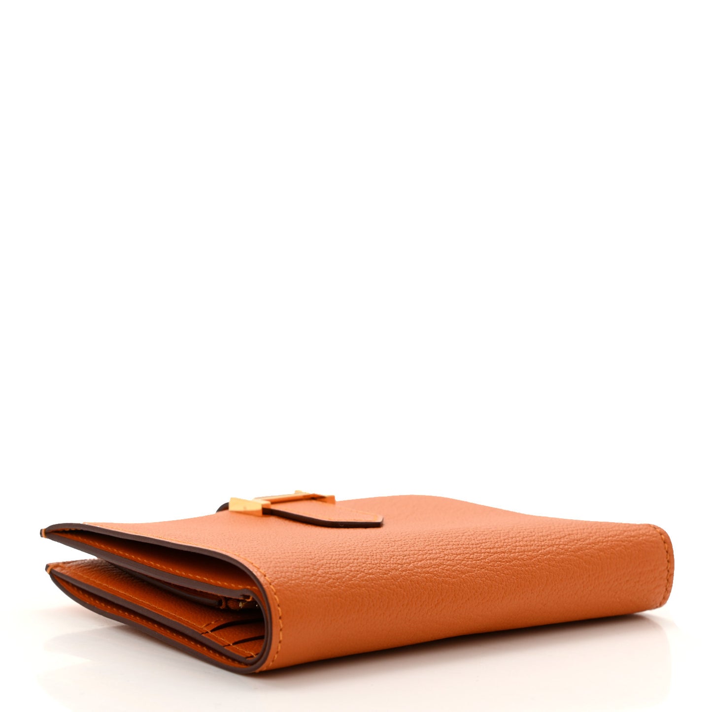 Chevre Mysore Bearn Compact Wallet Abricot