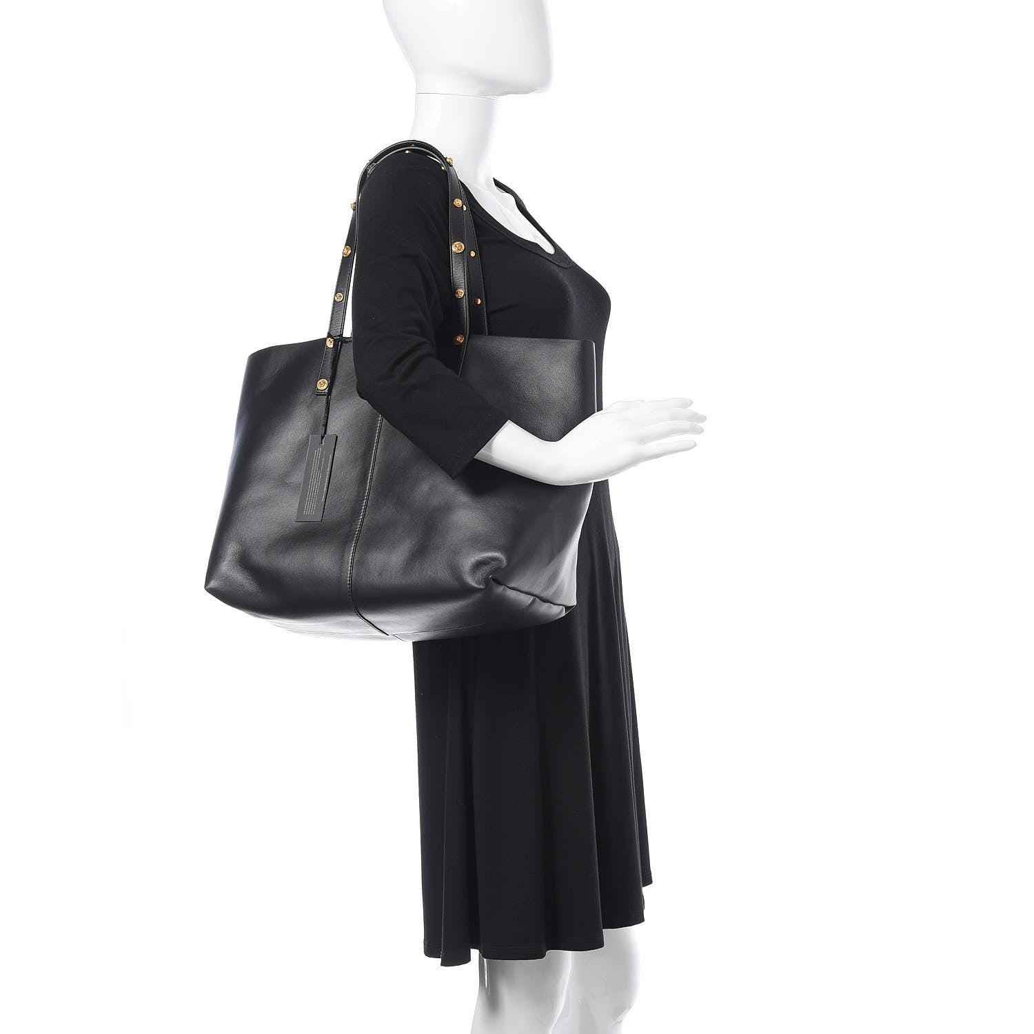 Versace Calfskin Palazzo Tote Black 2 of 10