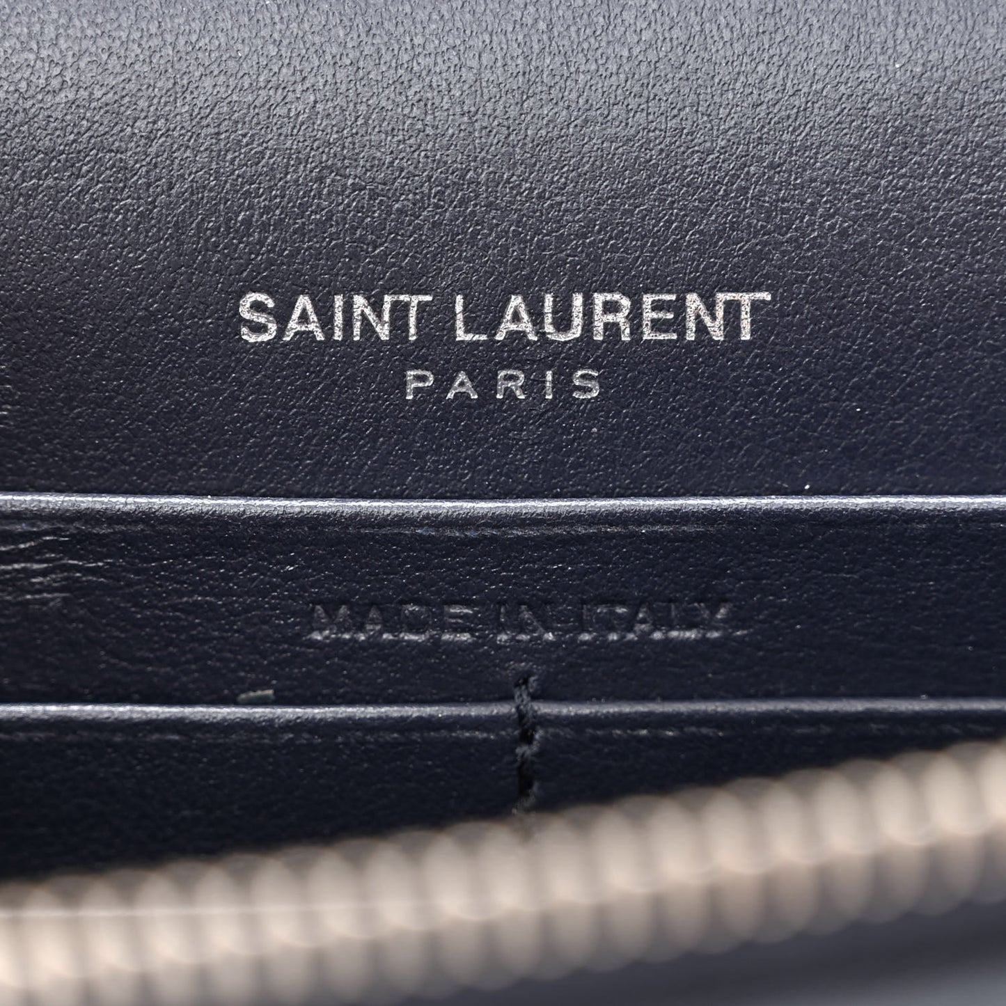 Calfskin Crocodile Embossed Kate Monogram Tassel Chain Wallet Deep Marine
