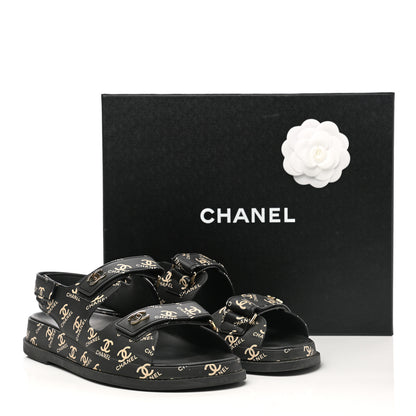 Chanel Rubber CC Dad Sandals 39 Black 9 of 9