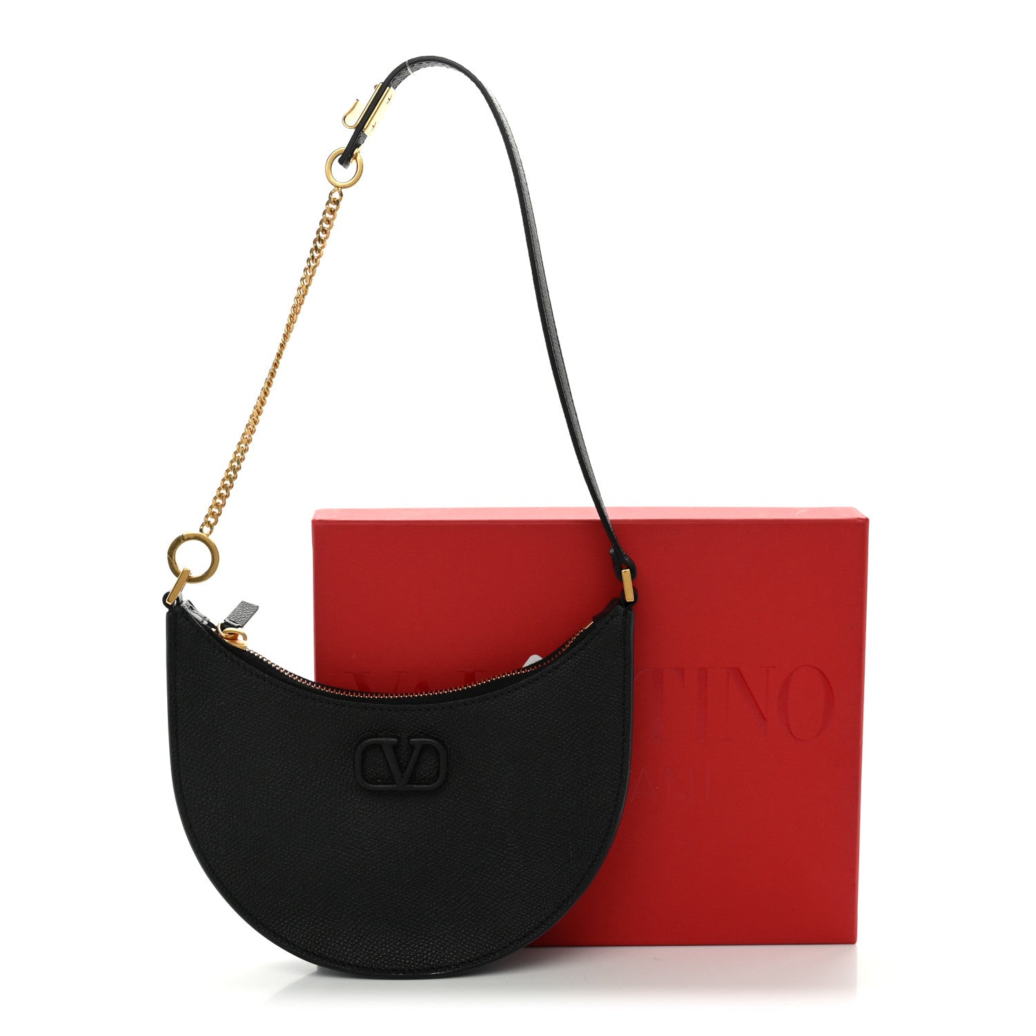 Valentino Garavani Grainy Calfskin Mini Vlogo Hobo Bag Black 10 of 10