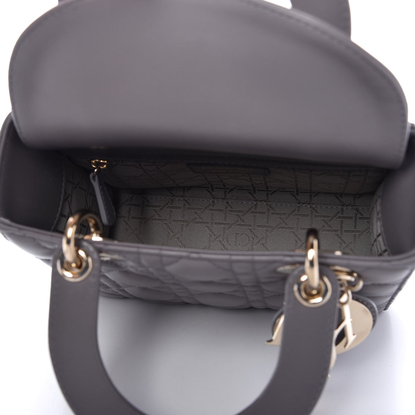 Lambskin Cannage Small My ABCDior Lady Dior Grey