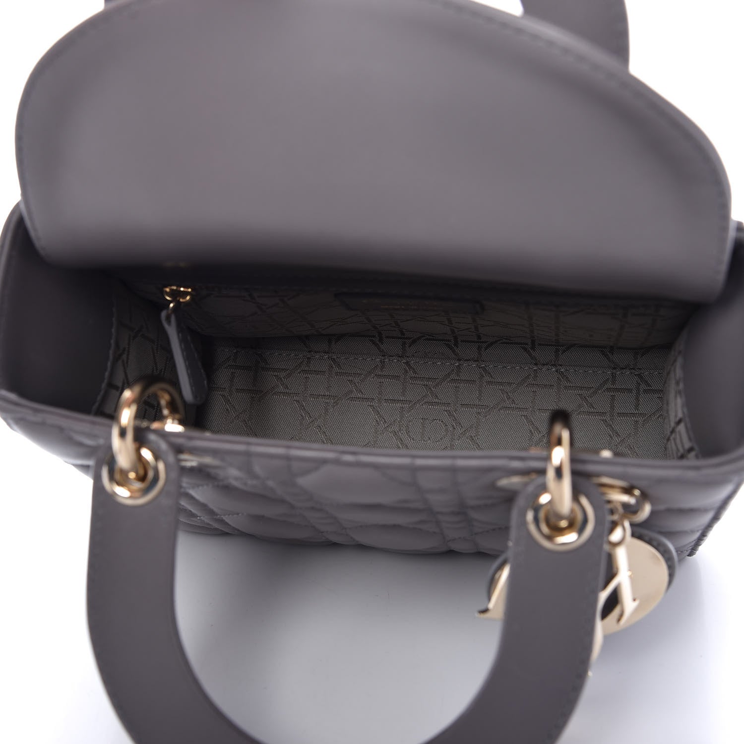 Christian Dior Lambskin Cannage Small My ABCDior Lady Dior Grey 5 of 10