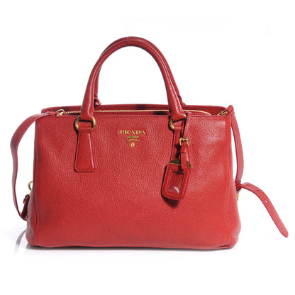 Prada Vitello Daino Lux Small Tote Rosso 1 of 9