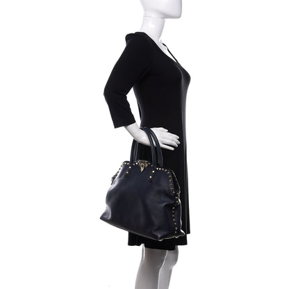 Valentino Garavani Vitello Rockstud Dome Satchel Marine 2 of 14