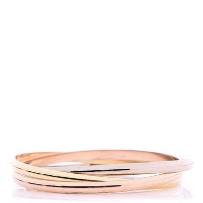 Cartier 18K Pink Yellow White Gold Trinity Bangle 1 of 8