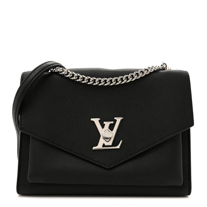 Louis Vuitton Soft Calfskin Mylockme Chain Bag BB Black 1 of 9