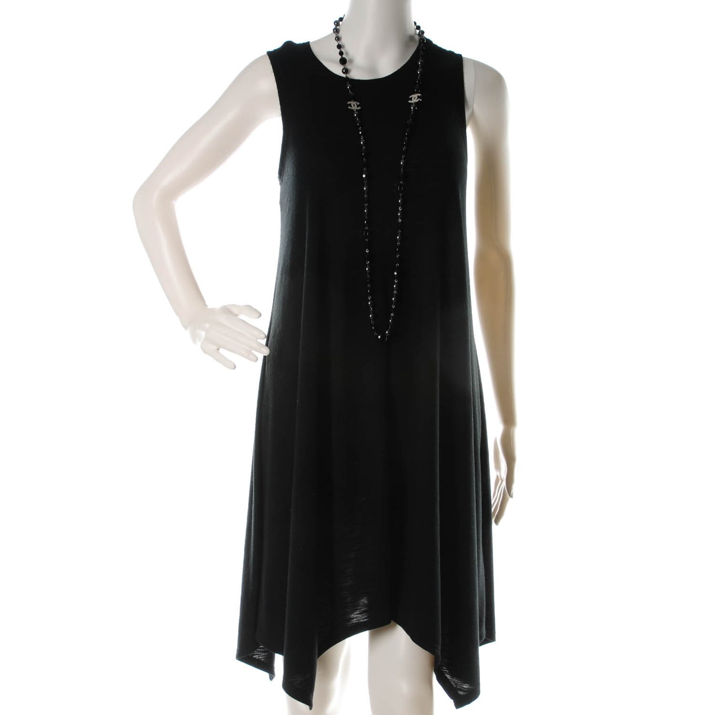 Ruthenium Beaded CC Long Necklace Black
