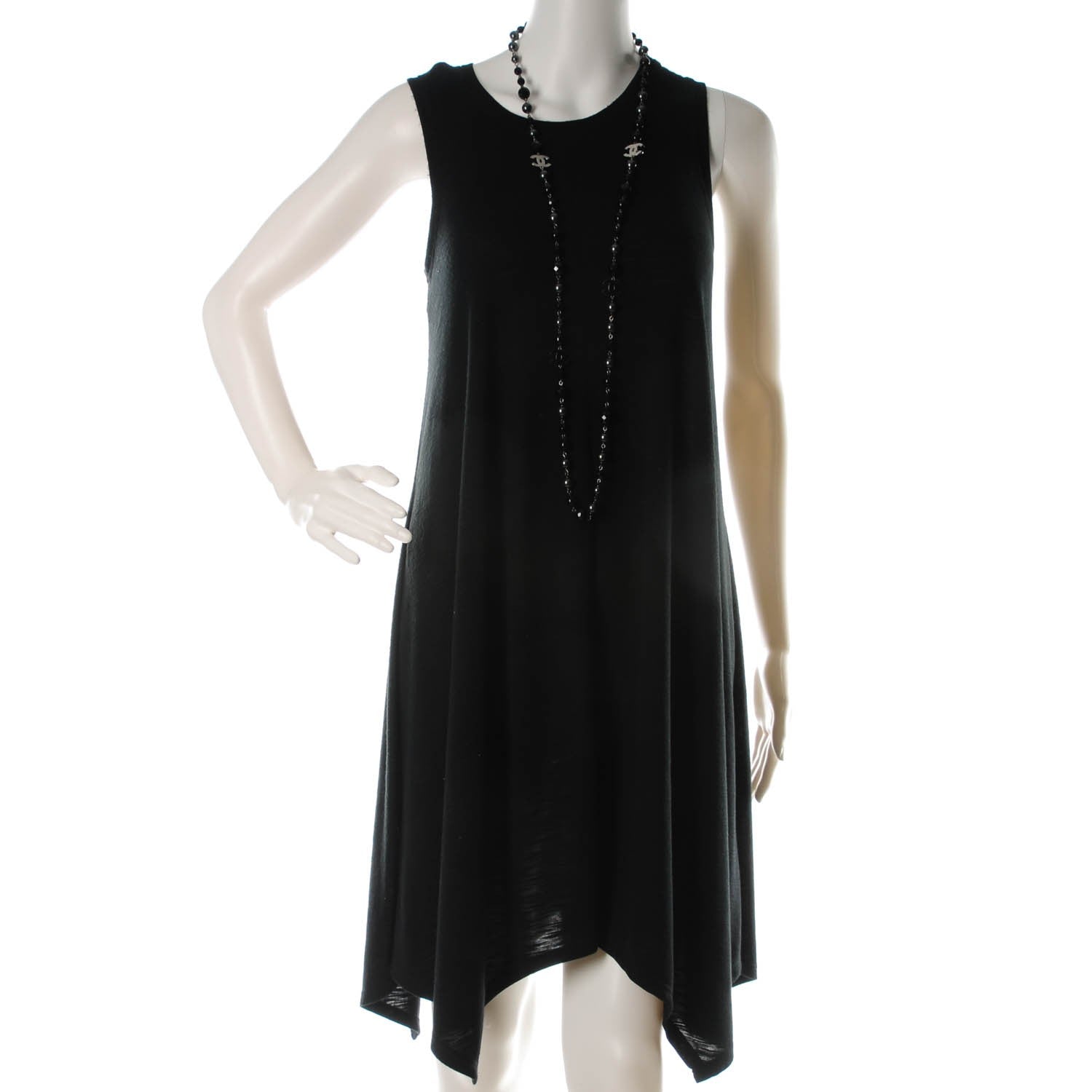Chanel Ruthenium Beaded CC Long Necklace Black 2 of 5