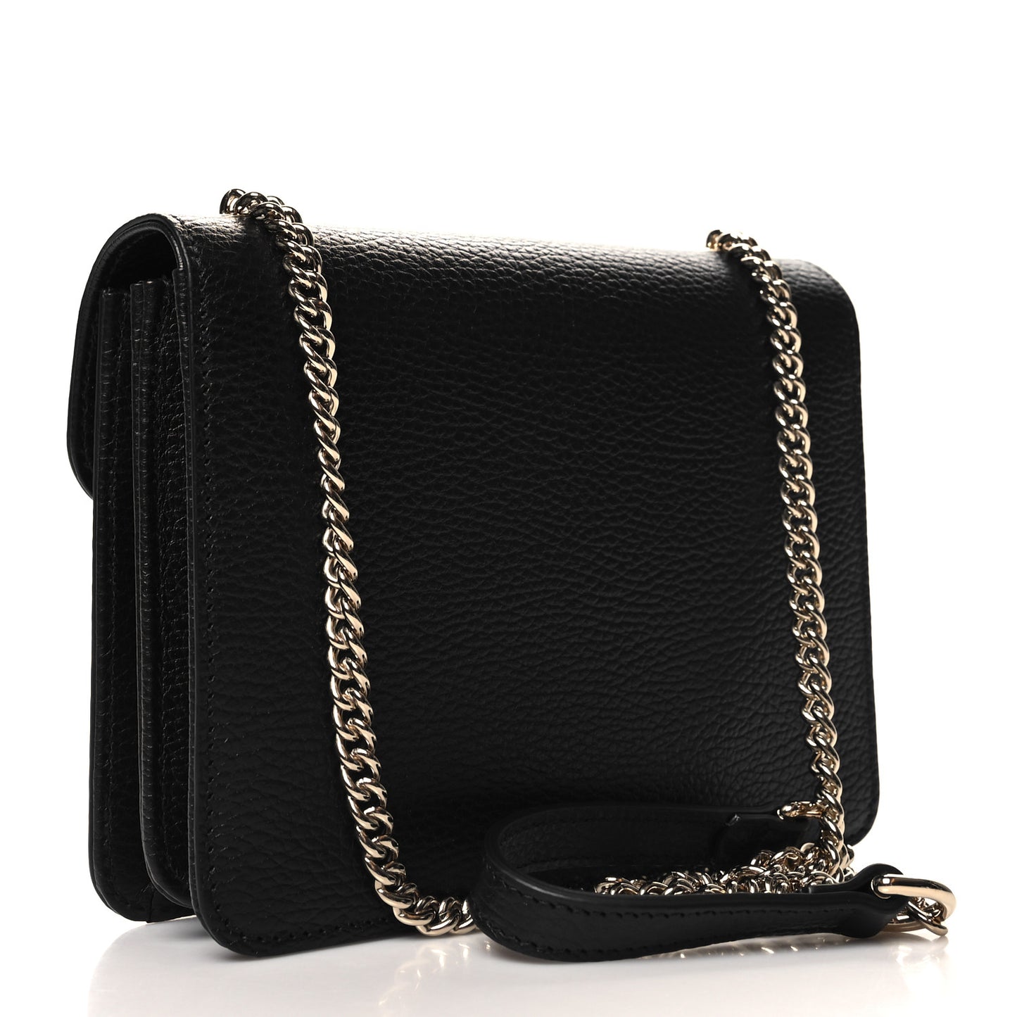 Dollar Calfskin Small Interlocking G Shoulder Bag Black