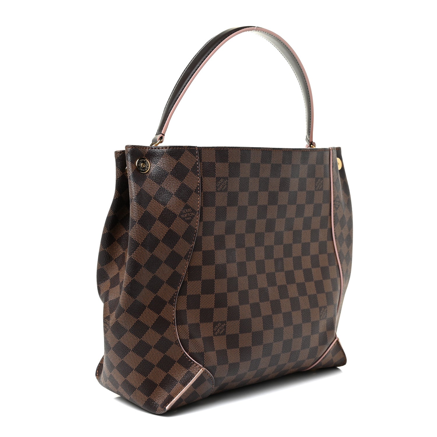 Louis Vuitton Damier Ebene Caissa Hobo Rose Ballerine 3 of 20