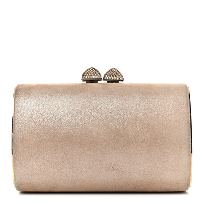 Jimmy Choo Shimmer Suede Mini Charm Clutch Sand 1 of 13
