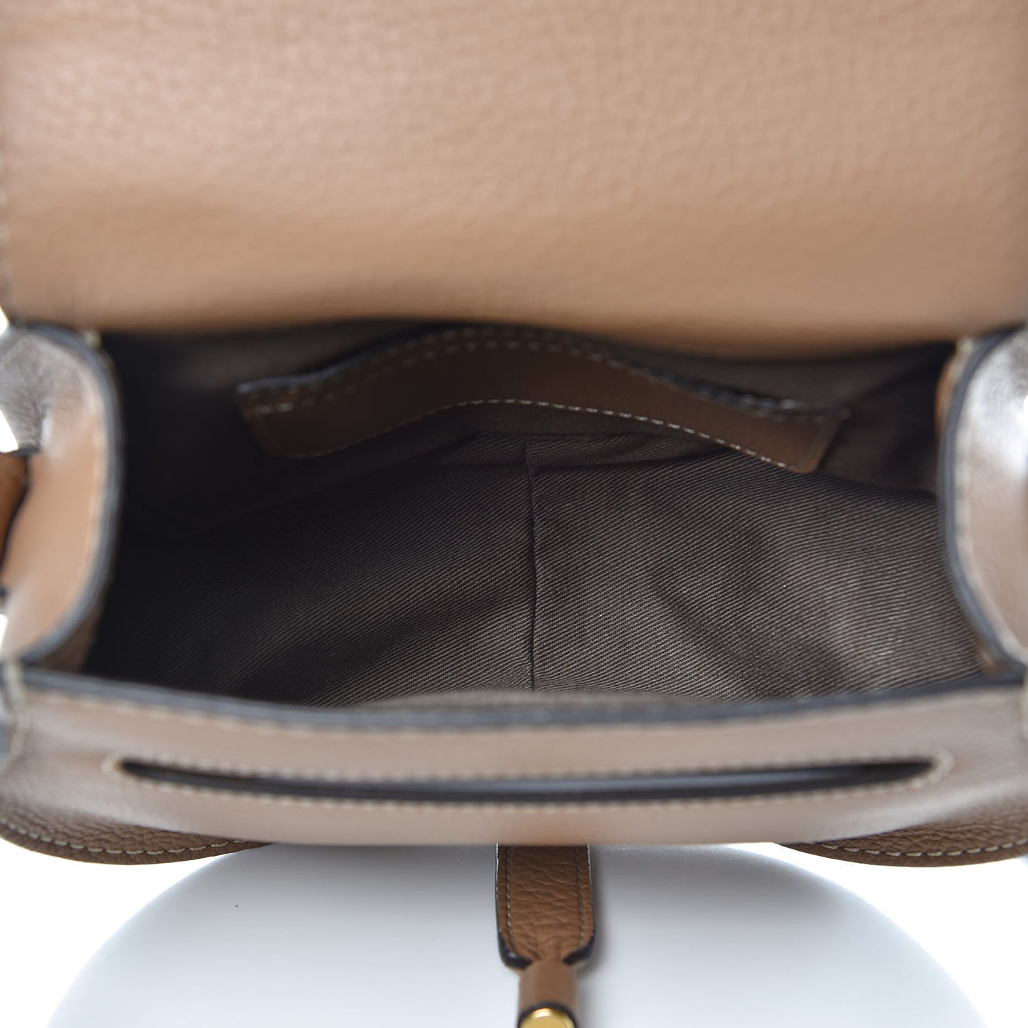 Calfskin Mini Marcie Round Crossbody Bag Nut