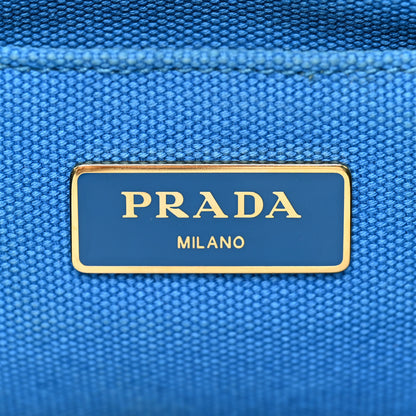 Prada Canapa Logo Tote Azzurro 5 of 17