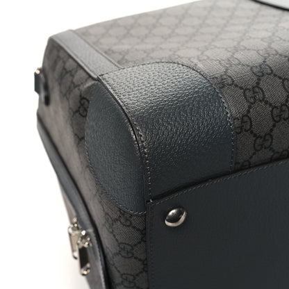 Gucci GG Supreme Monogram Textured Dollar Calfskin Large Savoy Duffle Bag Grey Black Graphite Grey 10 of 11