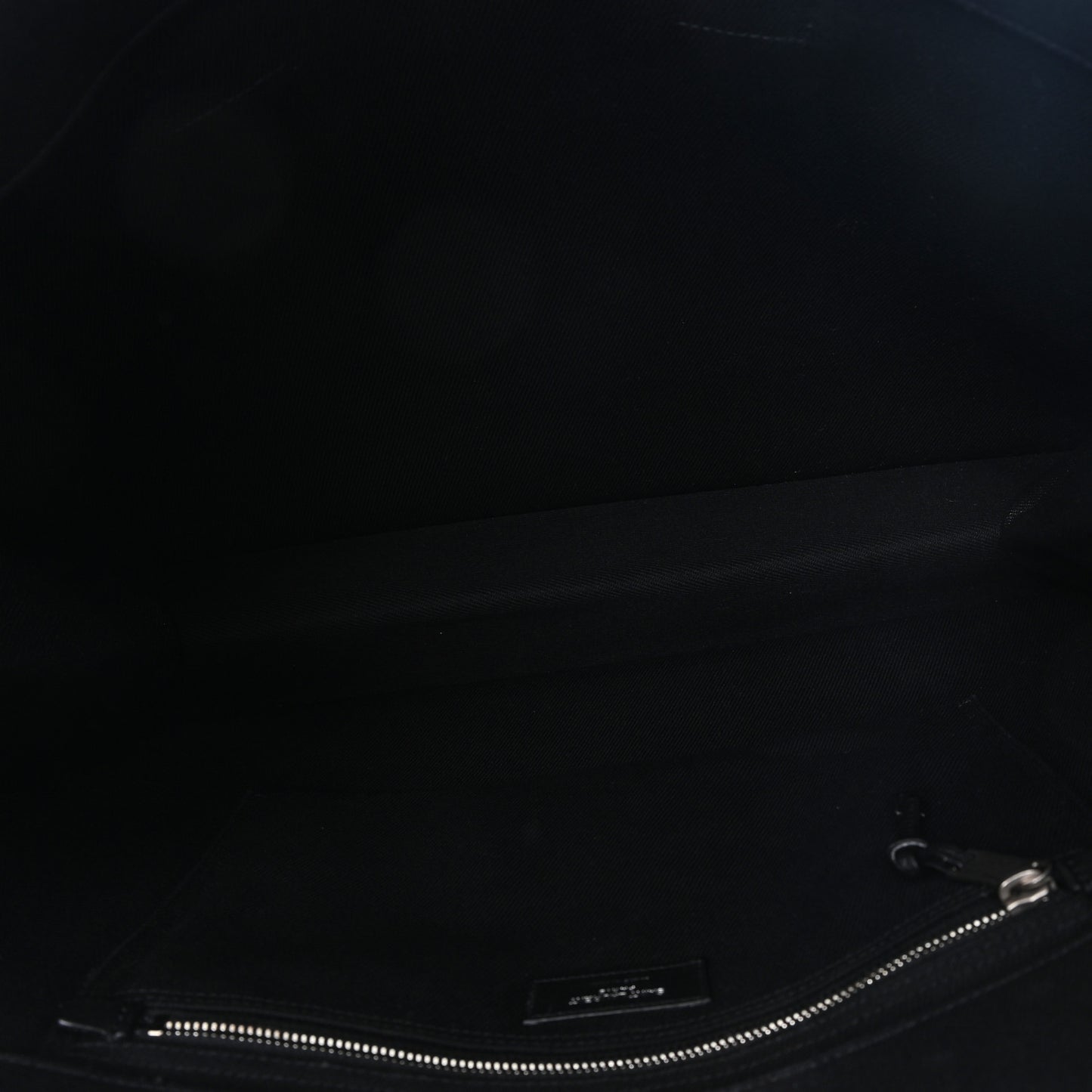 Linen Calfskin Rive Gauche Tote Black