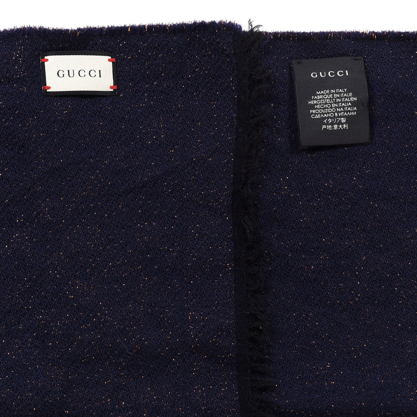 Wool Silk Jacquard GG Monogram Stenix Scarf Navy Yellow